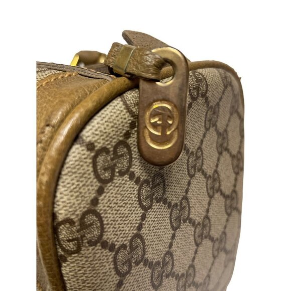 Vintage Gucci Boston Bag Logo Pattern Brown PVC Bag Handbag Sherryline - Picture 14 of 14